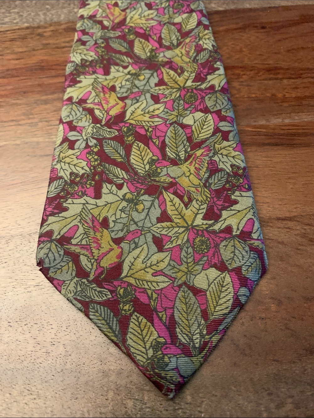 Vintage Christian Dior Monsieur Silk Tie – Autumn Leaf & Mallard Duck Print